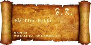 Höfler Kitti névjegykártya