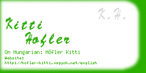 kitti hofler business card